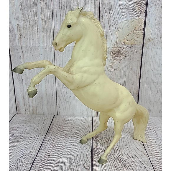 Vintage Breyer Alabaster Rearing Stallion Horse Fighting 12" Collectible USA - Picture 1 of 16